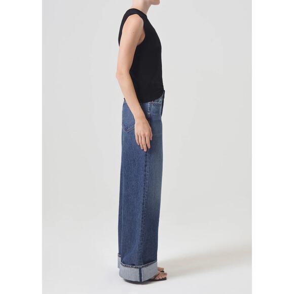 Agolde Dame High Rise Button Fly Wide Leg Jeans Control Size 25 Baggy Skater - Picture 16 of 16